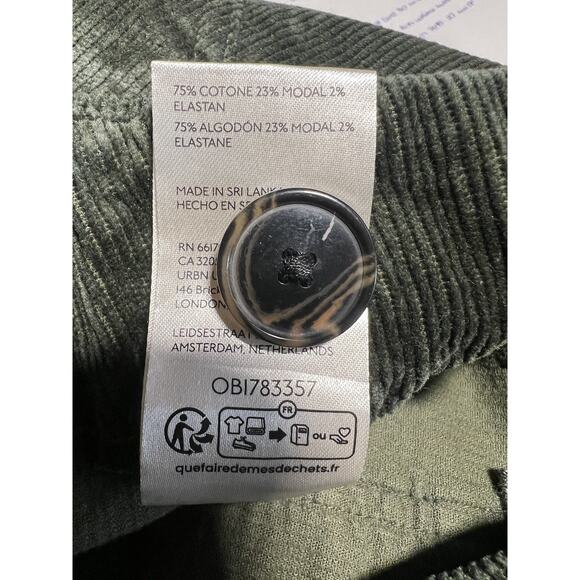 New Anthropologie Maeve Colette Size 28 Cropped Corduroy Wide Leg Pants Green - Picture 11 of 11